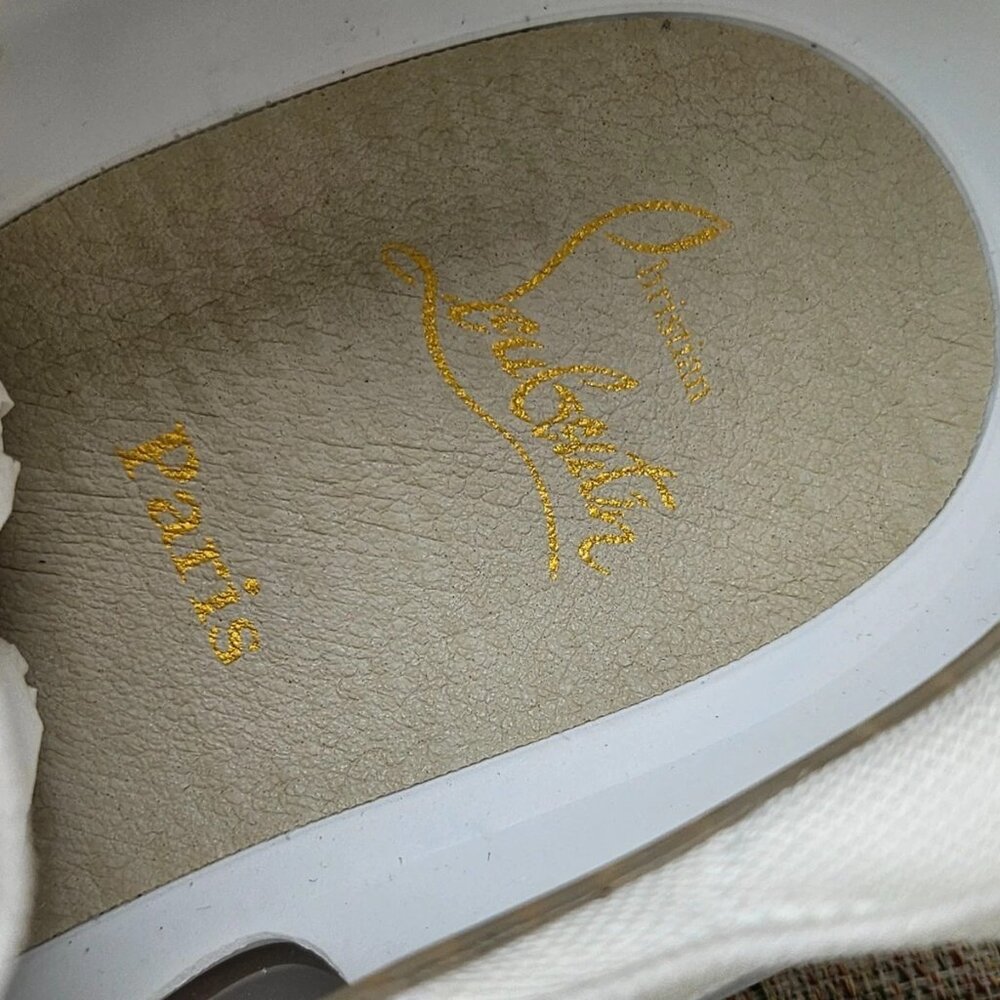 Christian Louboutin Men Shoes Sneaker Arpoador Flat Zinc/Bianco Italy Size 41 - Picture 11 of 14